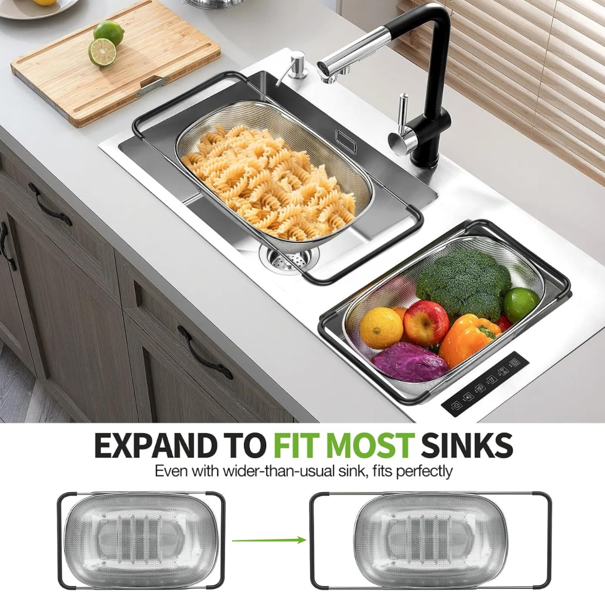 Over The Sink Colander Straine - Sink Drain Strainer review and price