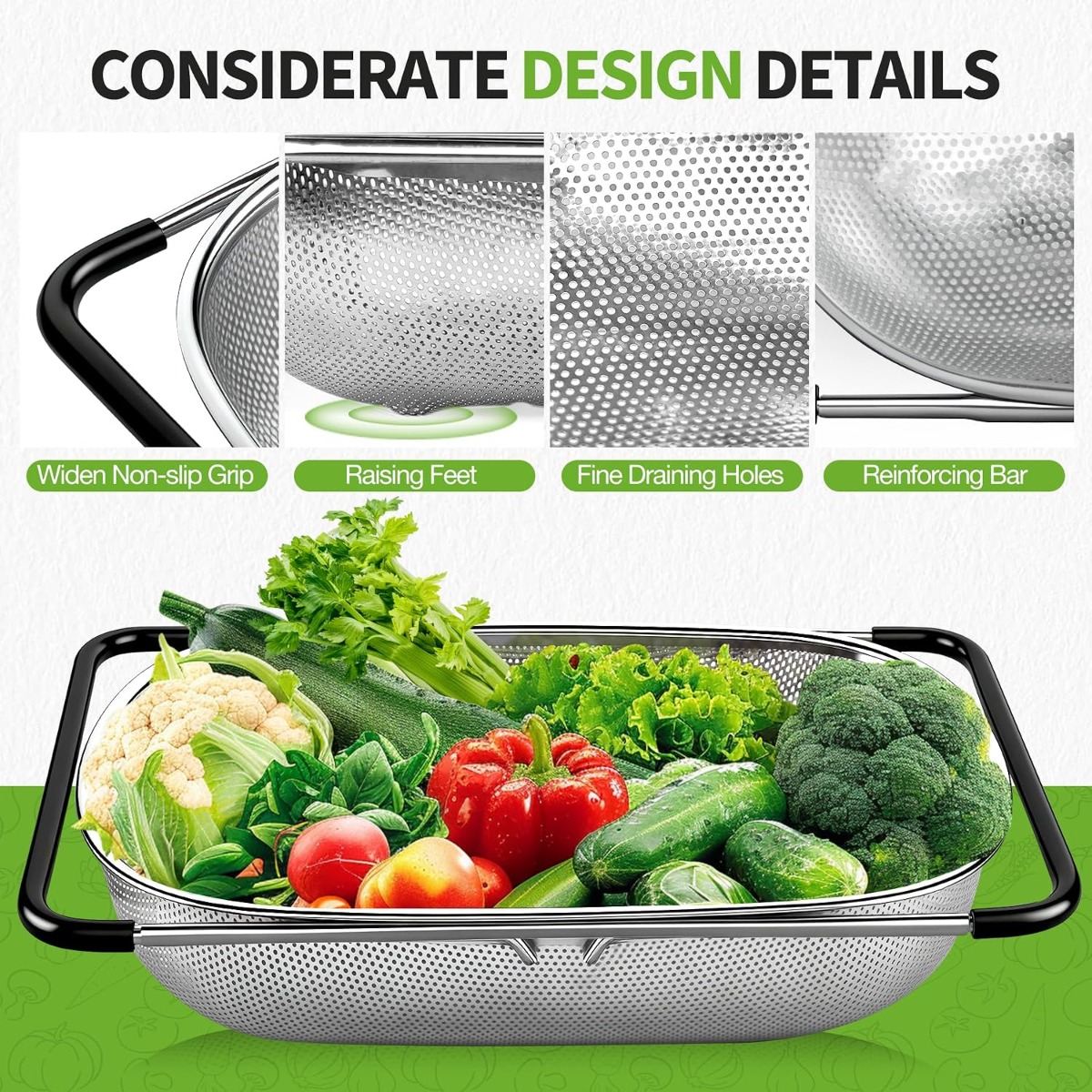 Over The Sink Colander Straine - Sink Drain Strainer review and price